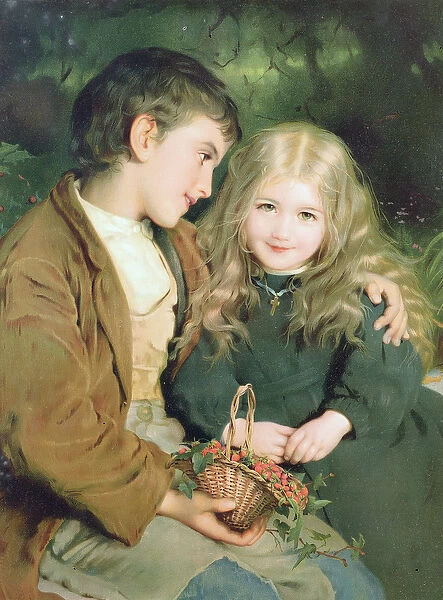 Little Sweethearts, from a Pears Annual, c. 1880 (litho)