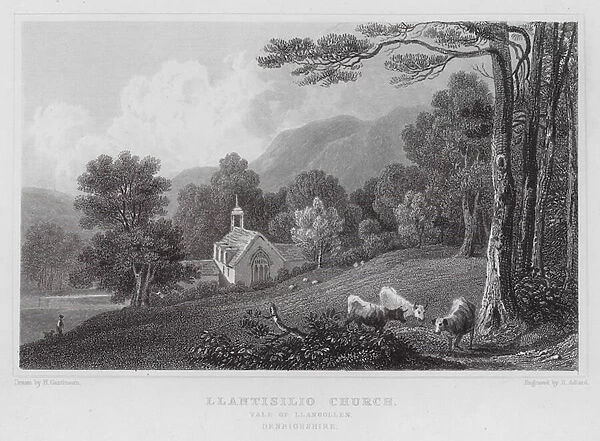 Llantisilio Church, Vale of Llangollen, Denbighshire (engraving)