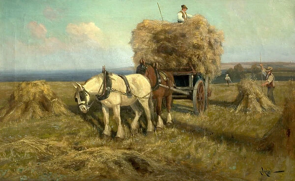Loading the Harvest Wagon (oil on canvas)