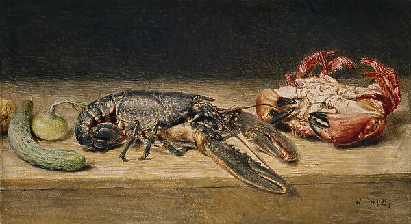 Lobster, Crab and Cucumber, 1827 (w  /  c on paper)