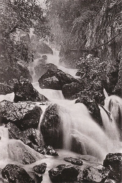 Lodore Falls (b  /  w photo)