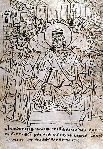 Lombard Art: 'Emperor Theodosius II (401-450), grandson of Theodosius I