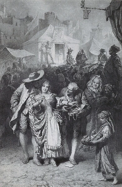 In London in the 19th Century, Scene 11 from Imre Madachs poem The Tragedy of Man (engraving)
