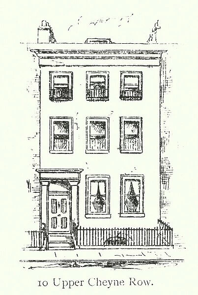 London houses: 10 Upper Cheyne Row (engraving)
