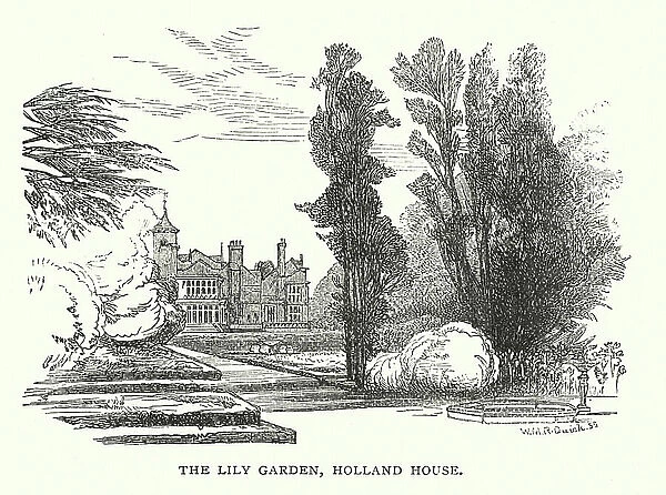 London: The Lily Garden, Holland House (engraving)