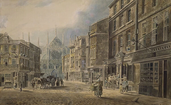 London, Old Tothull St. Leading to Westminster Abbey, 1776 (w  /  c on paper)