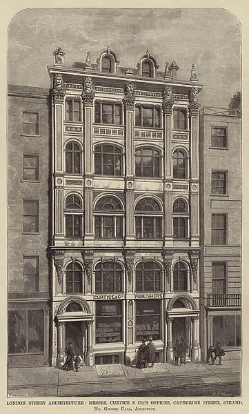 London Street Architecture, Messers Curtice and Companys Offices, Catherine Street, Strand (engraving)