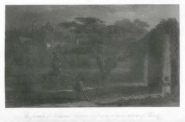 London streets: The Family of Nathaniel Crosier, Esq, aroused by an Alarm of Thieves (engraving)