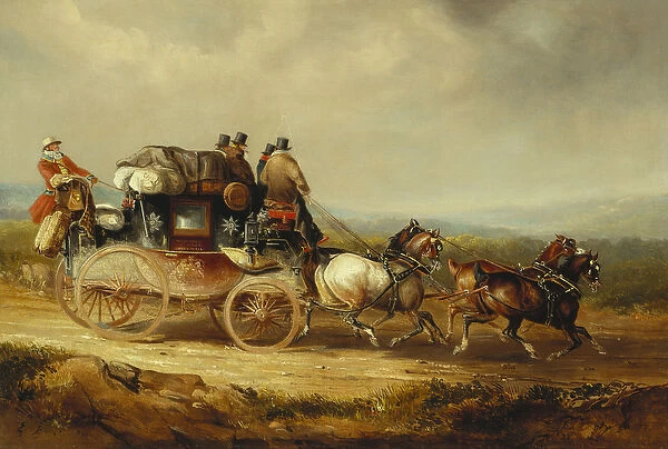 The London to Worcester Royal Mail (oil on canvas)