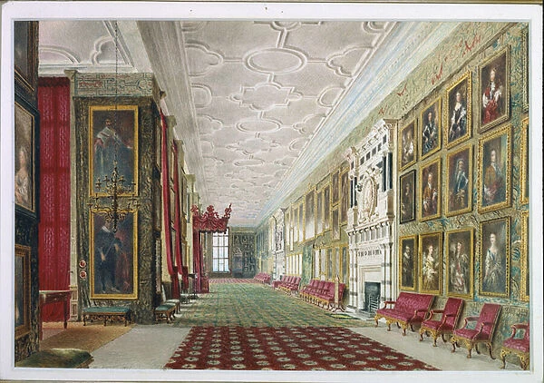 The Long Gallery, Hardwick, 1828 (w  /  c on paper)