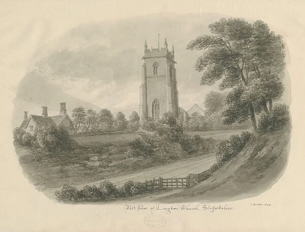 Longdon Church: sepia drawing, 1843 (drawing)