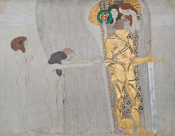 The Longing for Happiness, from the Beethoven Frieze, 1902 (fresco)