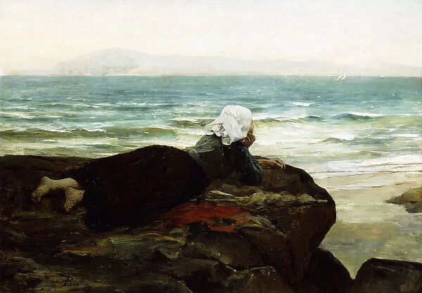Looking out to Sea, (oil on canvas)