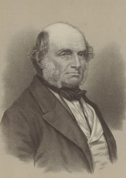 Lord John Russell, 1st Earl Russell, British Prime Minister 1846-1852 and 1865-1866 (litho)