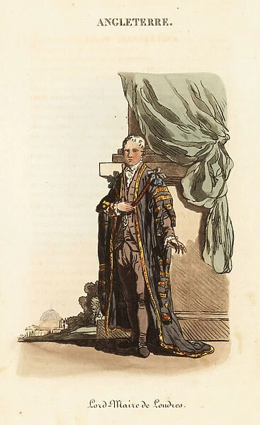 Lord Mayor of London in robes of office, 1800s. 1821 (engraving)