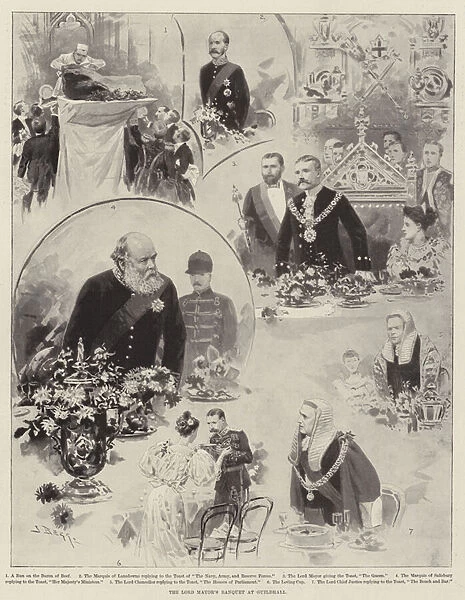 The Lord Mayors Banquet at Guildhall (engraving)