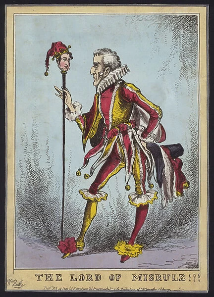 The Lord of Misrule (coloured engraving)