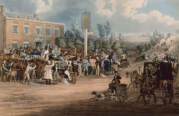 The Lord Nelson Inn, Cheam, 1838 (coloured engraving)