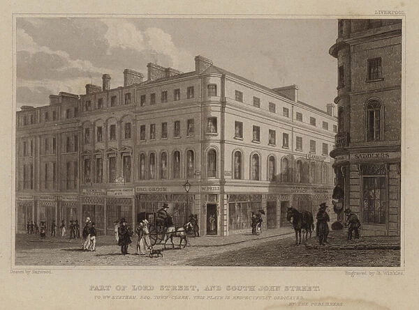 Part of Lord Street, and South John Street, Liverpool (engraving)