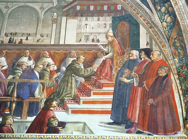 Lorenzo de Medici, Sassetti and his Son with Antonio Pucci, from the Sassetti Chapel
