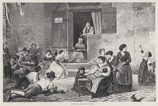 Lotto-Playing in Italy (engraving)