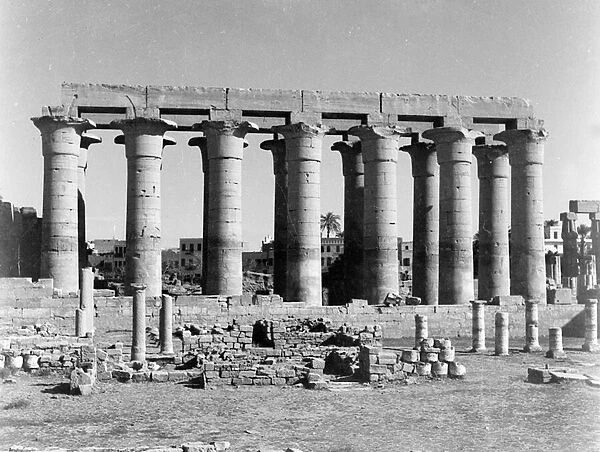Lotus columns, Luxor Temple, from an album containing 206 photographs compiled by Major W