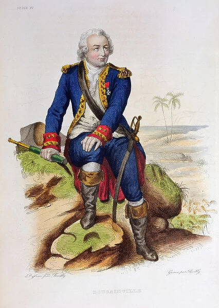 Louis Antoine de Bougainville (1729-1811) seated on a rock