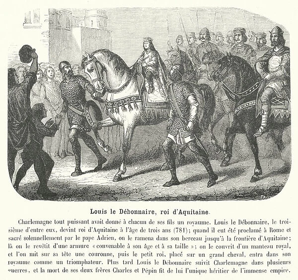 Louis le Debonnaire, roi d Aquitaine (engraving)