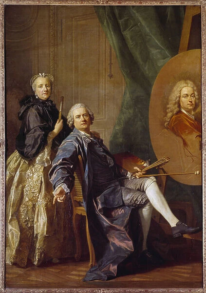 Louis Michel Van Loo (1707-1771), advised by his sister Marie Anne works on the portrait