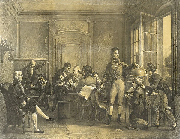 Louis-Philippe Teaching Geography at the College de Reichenau, pub. 1820 (litho)
