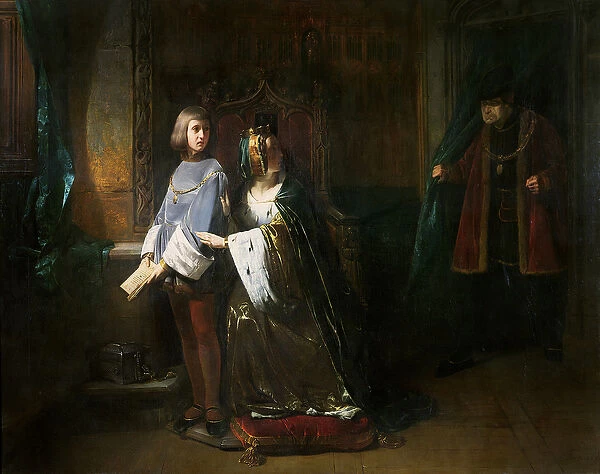 Louis XI of France surprising the Queen instructing the Dauphin contrary to his will