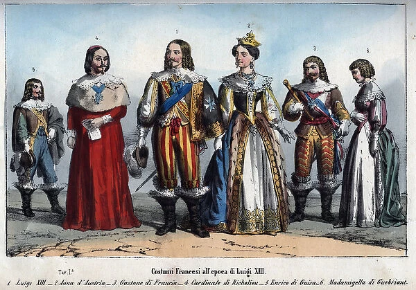 Louis XIII - Anne of Austria (1601-1666) (Anne of Austria) - Gaston of France (Gaston