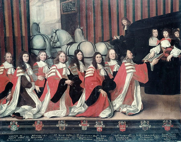 Louis XIV received by the sheriffs in Toulouse (oil on board)