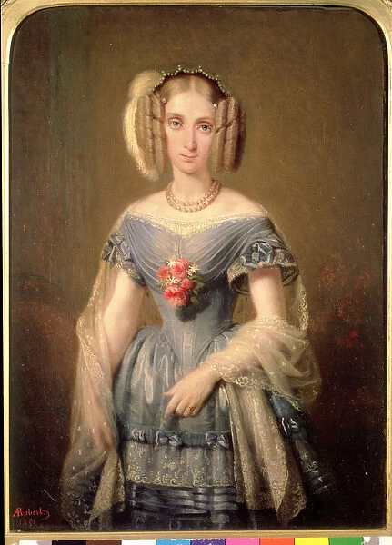 Louise-Marie d Orleans (1812-50) (oil on canvas)