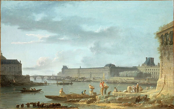 The Louvre and the Pont Royal, seen from the Pont-Neuf, c.1780 (oil on canvas)