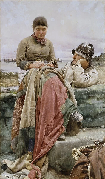 A Lover and His Lass, 1884 (watercolour)