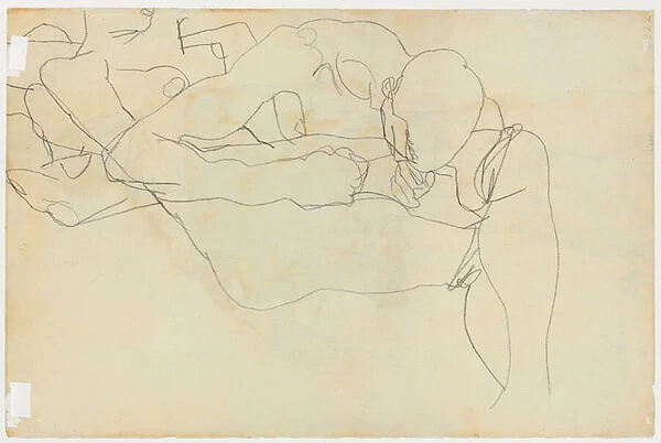 Lovers, 1913 (pencil on paper) (verso of 996378)