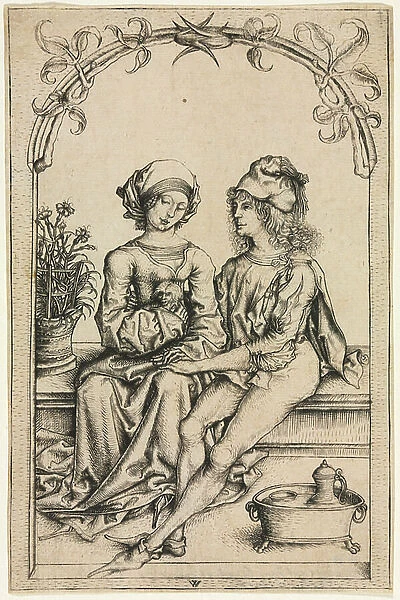 The Lovers (after the Housebook Master), c. 1490 (engraving)