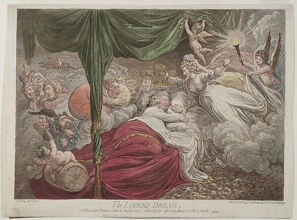 The Lovers Dream, 1795 (coloured engraving)