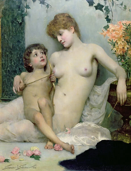 Loves First Lesson, 1885 (oil on canvas)