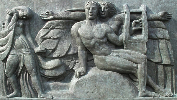 Low reliefs 'Apollo and Meditation'. Sculpture by Antoine Bourdelle (1861-1929). Musee Bourdelle in Paris. 18 rue Antoine Bourdelle. Photography