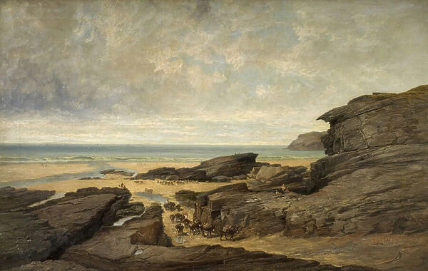 Low Water, Trebarwith Strand, Tintagel, Cornwall (oil on canvas)