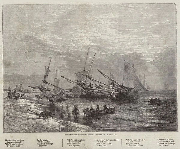 The Lowestoft herring Fishery (engraving)