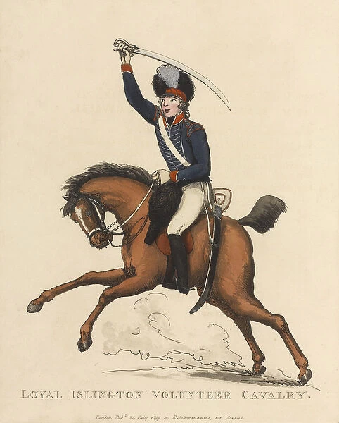 Loyal Islington Volunteer Cavalry, c. 1799 (coloured aquatint)