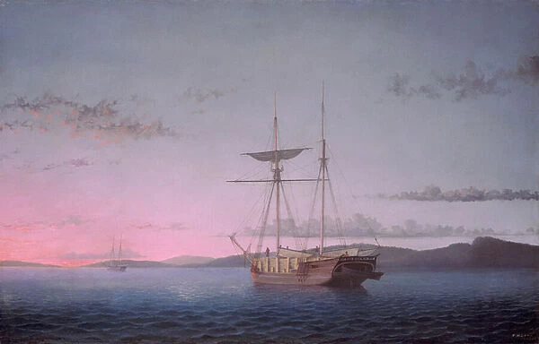 Lumber Schooners at Evening on Penobscot Bay, 1863 (oil on canvas)
