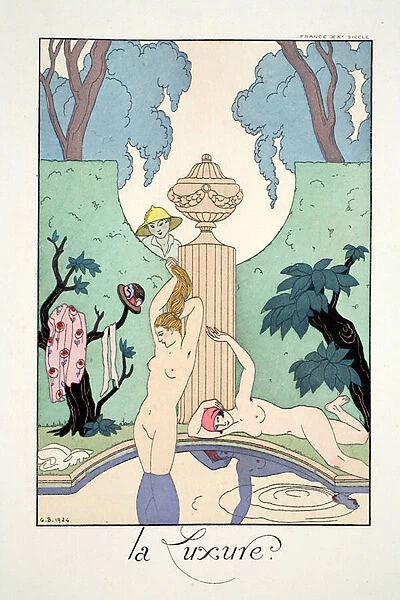 Lust, from Falbalas & Fanfreluches, Almanach des Modes Presentes, Passees et Futures, 1925 (colour litho)
