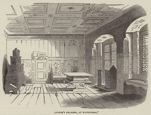 Luthers Chamber, at Wittenberg (engraving)
