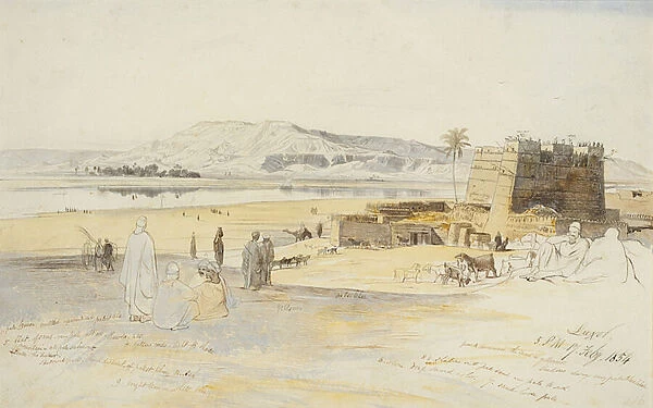 Luxor, 17th February 1854 (pencil, pen & brown ink and w  /  c)