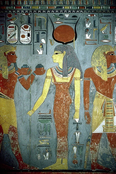 Luxor, Thebes: Valley of the Kings, tomb of Horemheb (-1343 - -1314), Egyptian pharaoh on which the goddess Isis appears