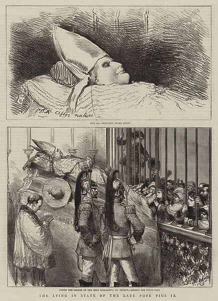 The Lying in State of the Late Pope Pius IX (engraving)